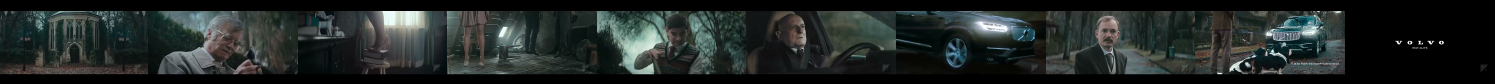 DCProof screenshot timeline: ten key frames sampled across the Volvo ABC of Death ad